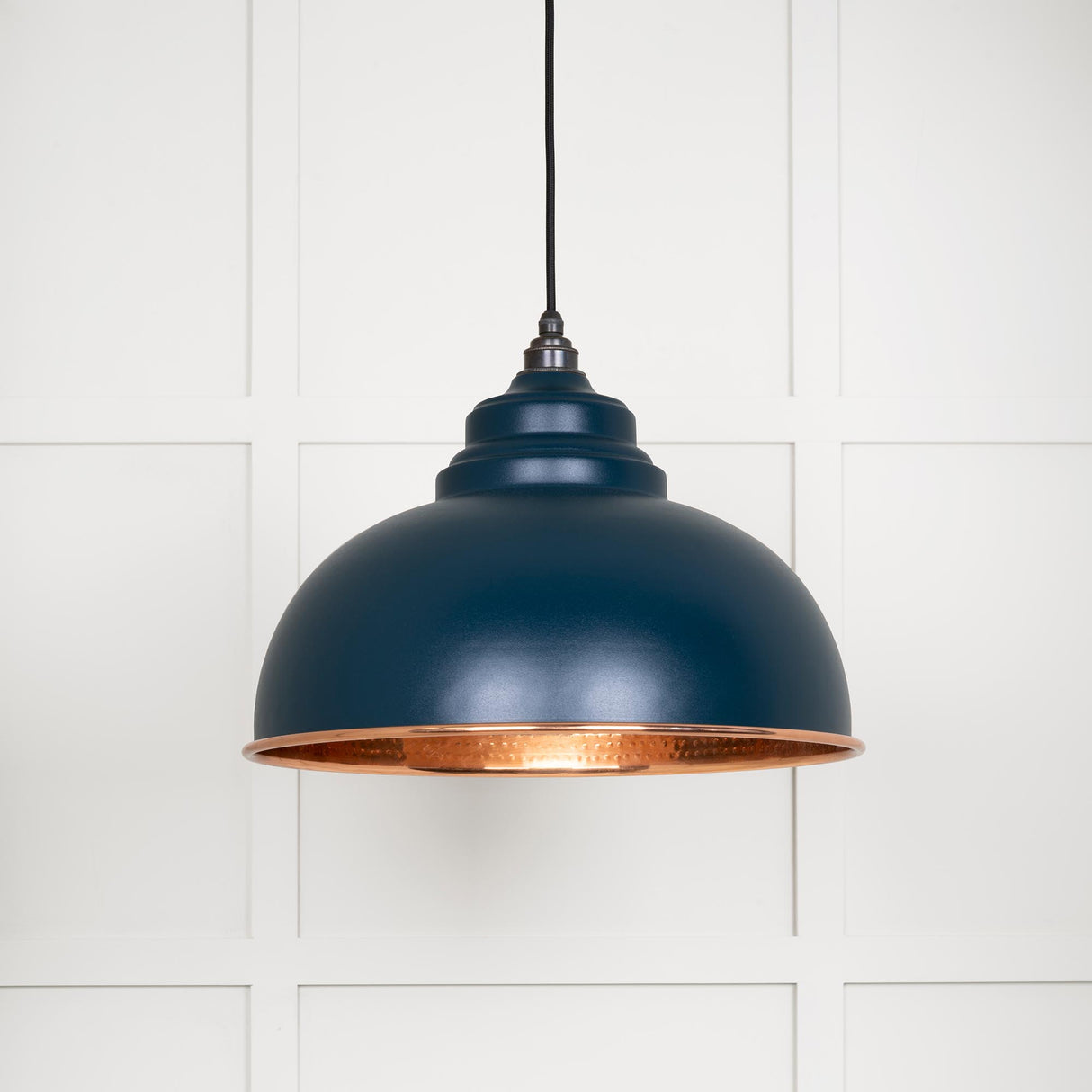 From The Anvil - Hammered Copper Harborne Pendant in Dusk | Sku. 49501DU | Trade Door Handles.