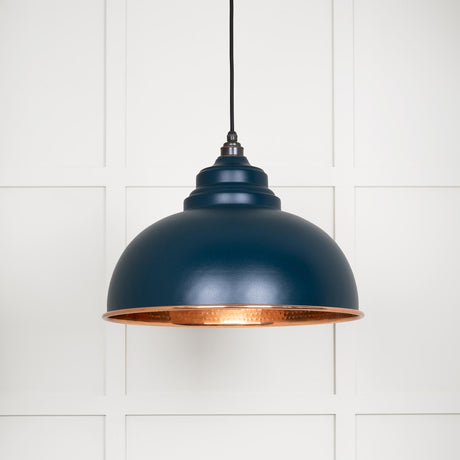 From The Anvil - Hammered Copper Harborne Pendant in Dusk | Sku. 49501DU | Trade Door Handles.