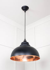 From The Anvil - Hammered Copper Harborne Pendant in Elan Black | Sku. 49501EB | Trade Door Handles.