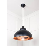 From The Anvil - Hammered Copper Harborne Pendant in Elan Black | Sku. 49501EB | Trade Door Handles.