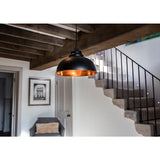 From The Anvil - Hammered Copper Harborne Pendant in Elan Black | Sku. 49501EB | Trade Door Handles.