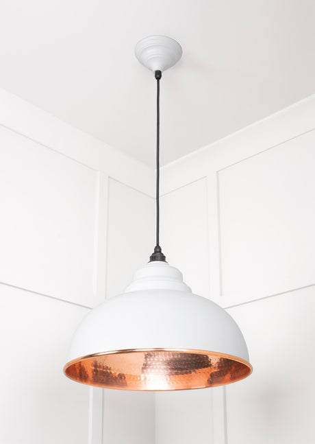 From The Anvil - Hammered Copper Harborne Pendant in Flock | Sku. 49501F | Trade Door Handles.