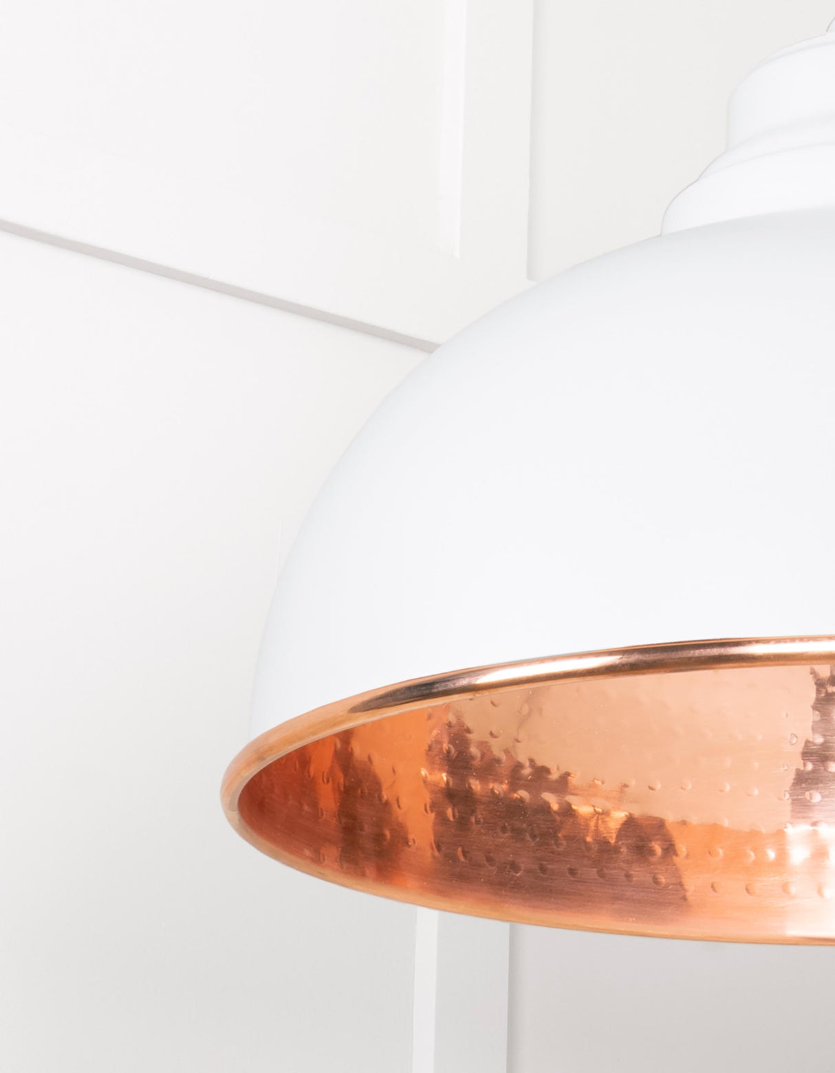 From The Anvil - Hammered Copper Harborne Pendant in Flock | Sku. 49501F | Trade Door Handles.