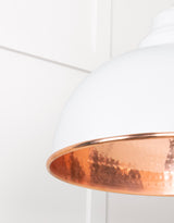 From The Anvil - Hammered Copper Harborne Pendant in Flock | Sku. 49501F | Trade Door Handles.