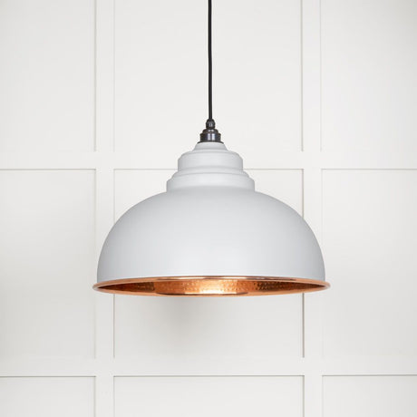 From The Anvil - Hammered Copper Harborne Pendant in Flock | Sku. 49501F | Trade Door Handles.