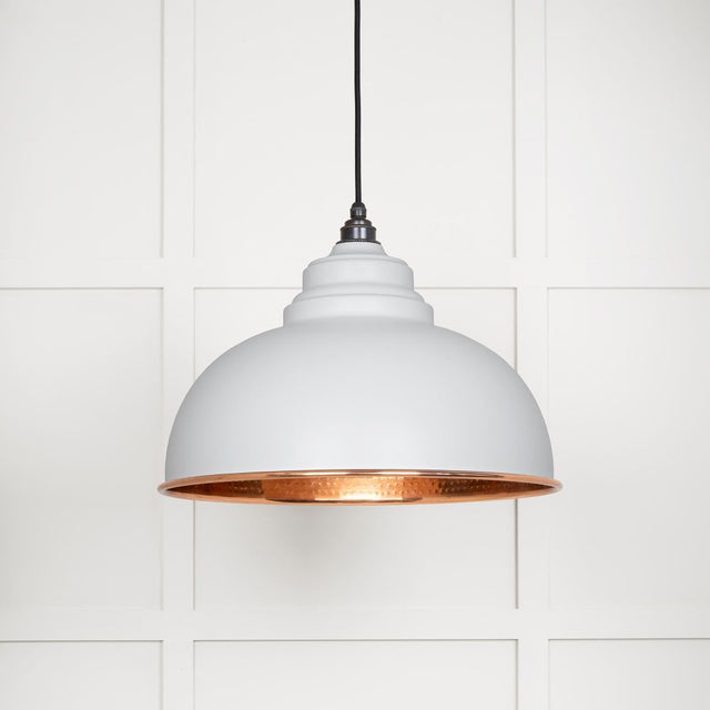 From The Anvil - Hammered Copper Harborne Pendant in Flock | Sku. 49501F | Trade Door Handles.