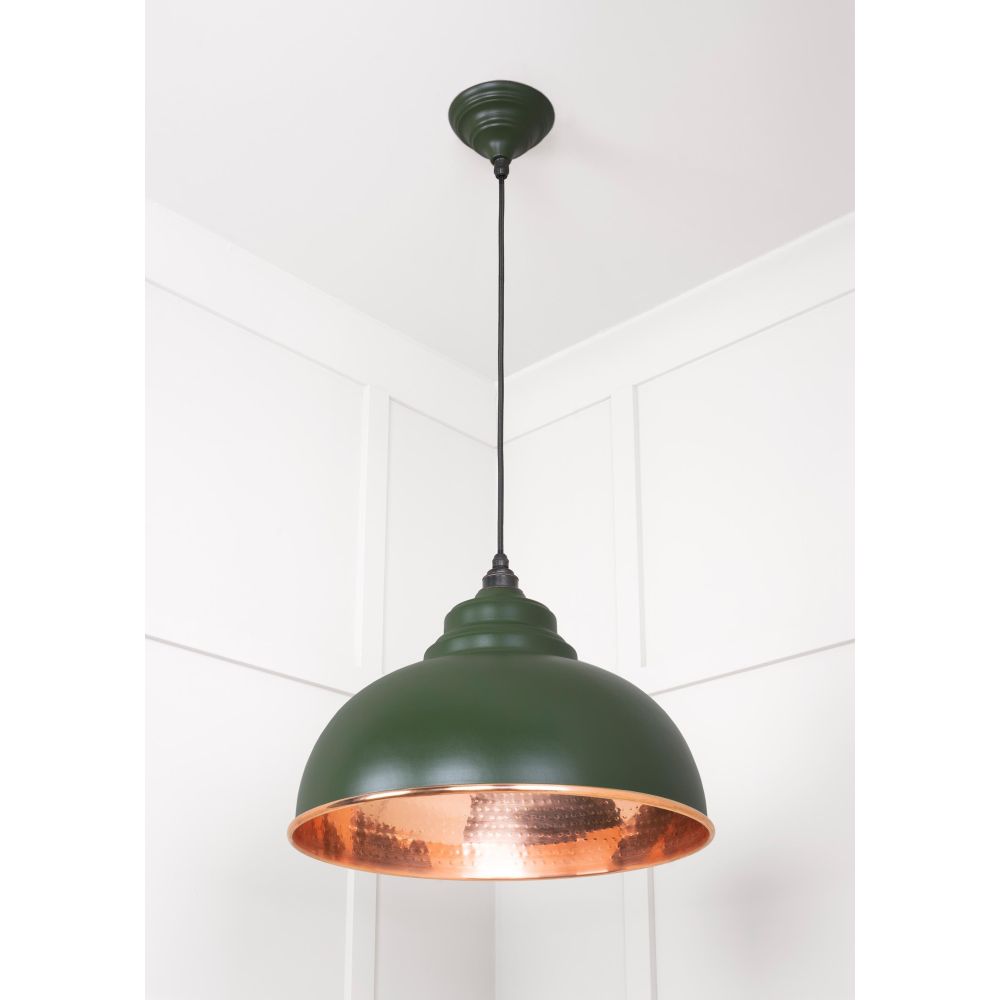 From The Anvil - Hammered Copper Harborne Pendant in Heath | Sku. 49501H | Trade Door Handles.