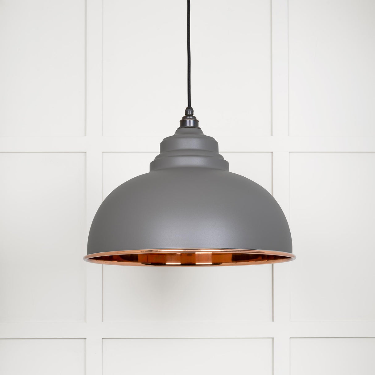 From The Anvil - Smooth Copper Harborne Pendant in Bluff | Sku. 49501SBL | Trade Door Handles.