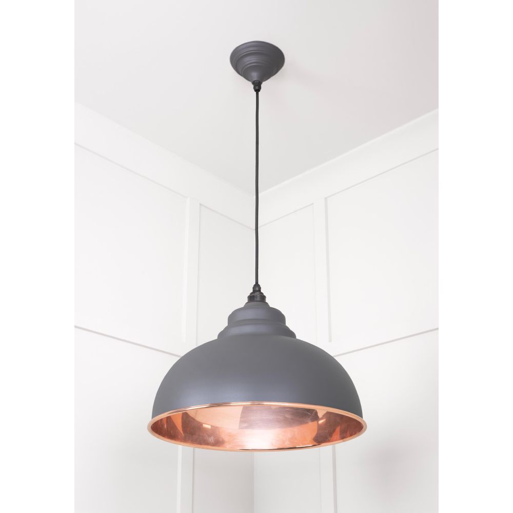 From The Anvil - Smooth Copper Harborne Pendant in Bluff | Sku. 49501SBL | Trade Door Handles.