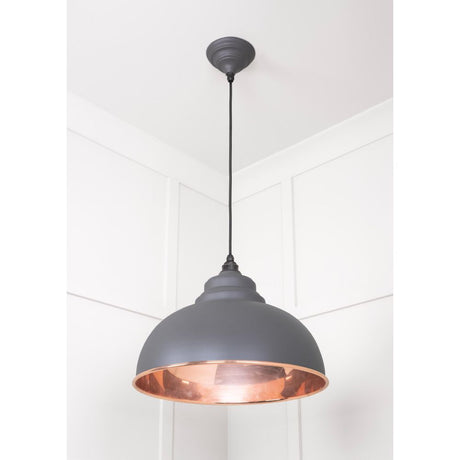 From The Anvil - Smooth Copper Harborne Pendant in Bluff | Sku. 49501SBL | Trade Door Handles.