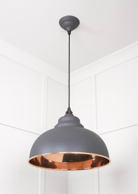 From The Anvil - Smooth Copper Harborne Pendant in Bluff | Sku. 49501SBL | Trade Door Handles.
