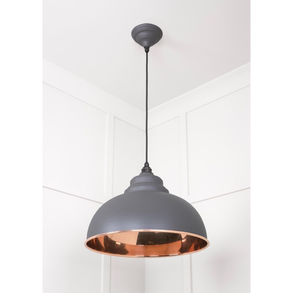 From The Anvil - Smooth Copper Harborne Pendant in Bluff | Sku. 49501SBL | Trade Door Handles.