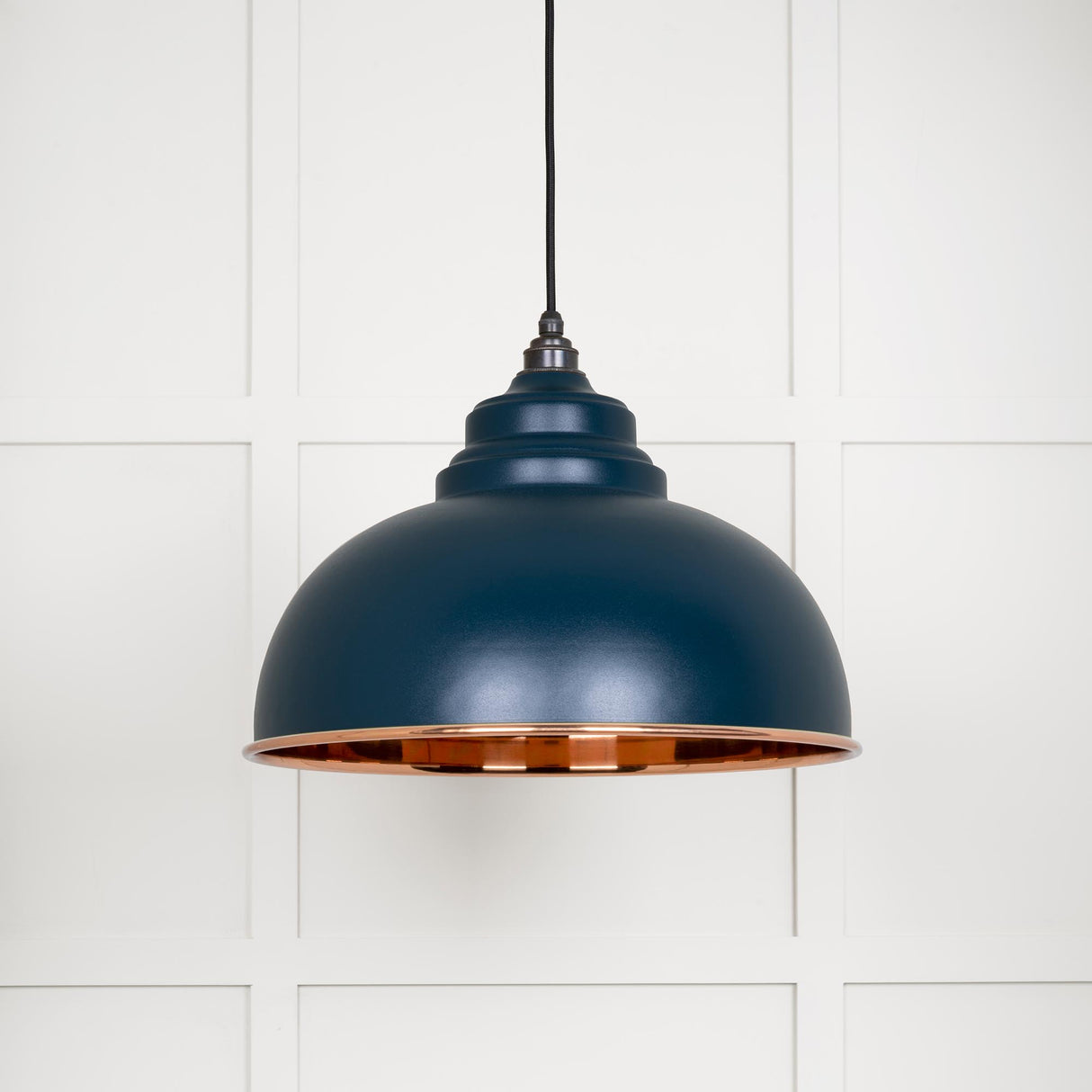 From The Anvil - Smooth Copper Harborne Pendant in Dusk | Sku. 49501SDU | Trade Door Handles.