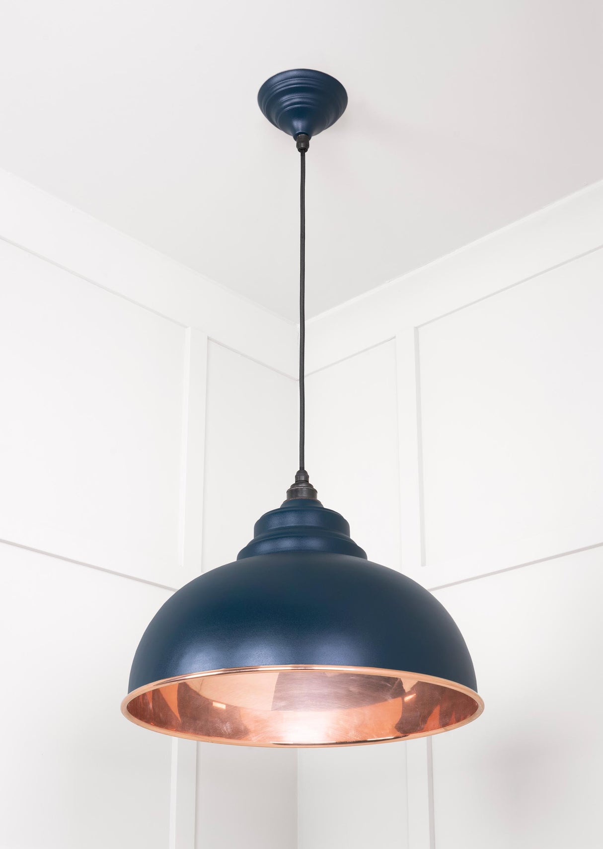 From The Anvil - Smooth Copper Harborne Pendant in Dusk | Sku. 49501SDU | Trade Door Handles.