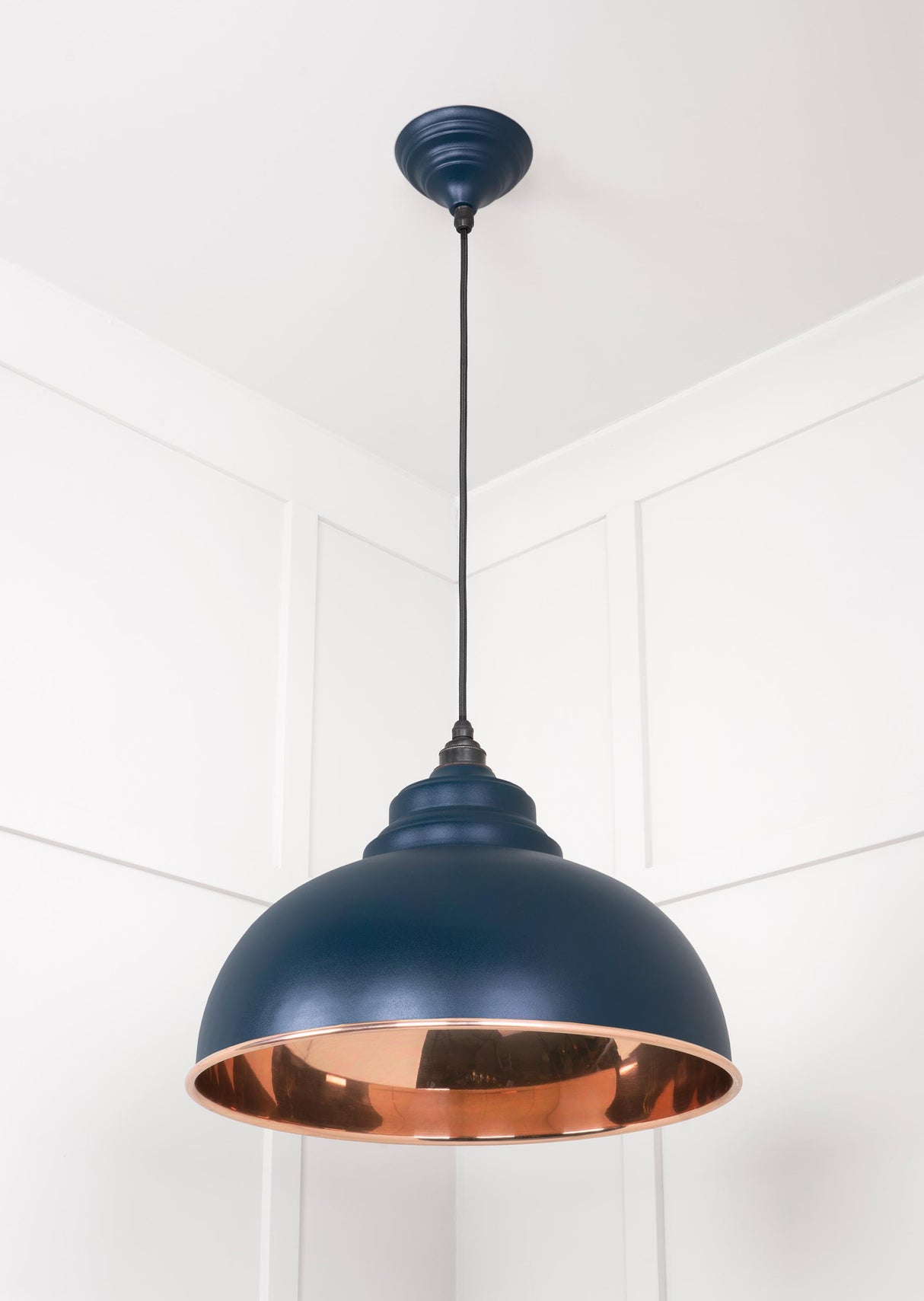 From The Anvil - Smooth Copper Harborne Pendant in Dusk | Sku. 49501SDU | Trade Door Handles.