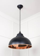 From The Anvil - Smooth Copper Harborne Pendant in Elan Black | Sku. 49501SEB | Trade Door Handles.