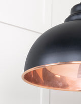 From The Anvil - Smooth Copper Harborne Pendant in Elan Black | Sku. 49501SEB | Trade Door Handles.