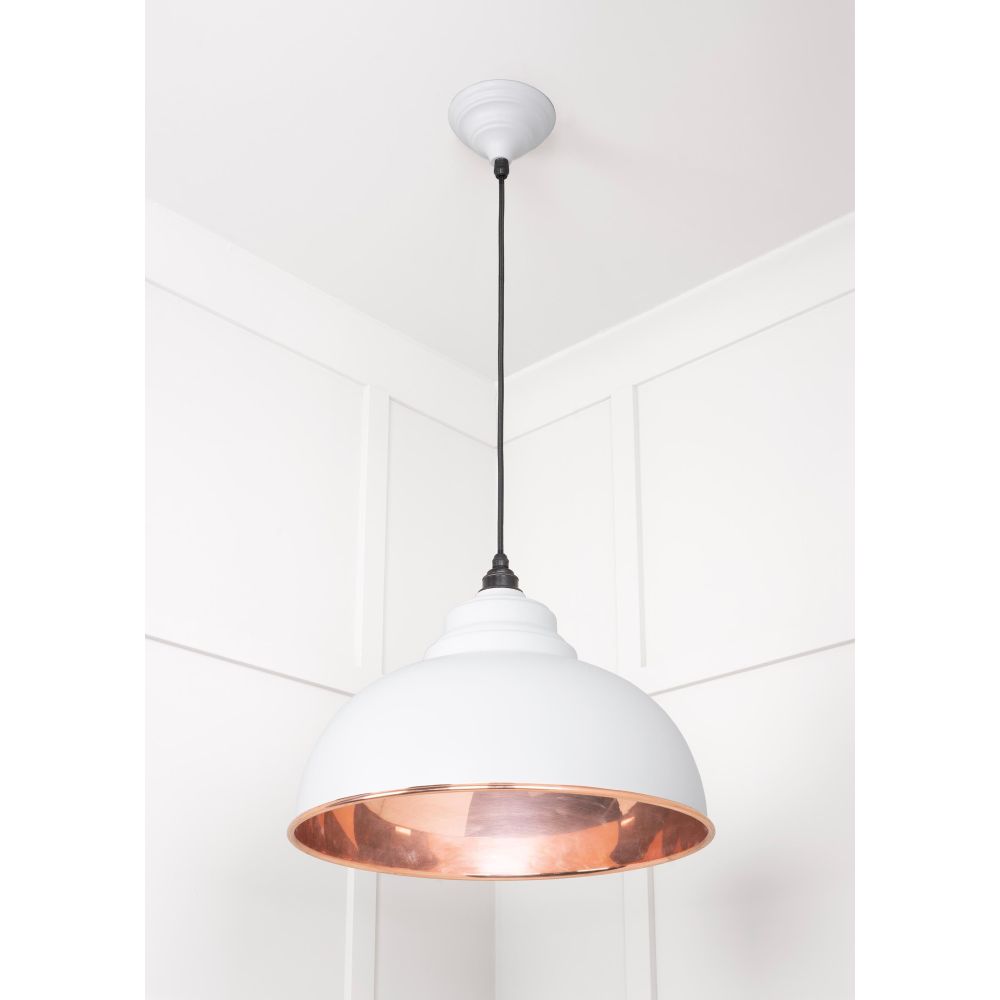 From The Anvil - Smooth Copper Harborne Pendant in Flock | Sku. 49501SF | Trade Door Handles.