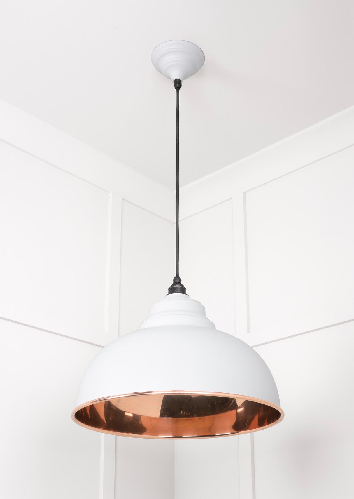 From The Anvil - Smooth Copper Harborne Pendant in Flock | Sku. 49501SF | Trade Door Handles.