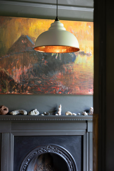 From The Anvil - Smooth Copper Harborne Pendant in Flock | Sku. 49501SF | Trade Door Handles.
