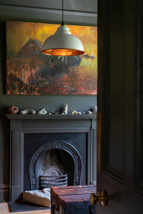 From The Anvil - Smooth Copper Harborne Pendant in Flock | Sku. 49501SF | Trade Door Handles.