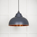 From The Anvil - Hammered Copper Harborne Pendant in Slate | Sku. 49501SL | Trade Door Handles.