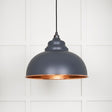 From The Anvil - Hammered Copper Harborne Pendant in Slate | Sku. 49501SL | Trade Door Handles.