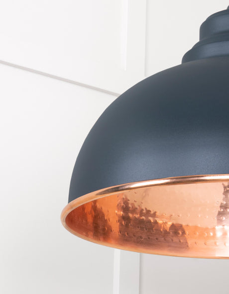 From The Anvil - Hammered Copper Harborne Pendant in Soot | Sku. 49501SO | Trade Door Handles.