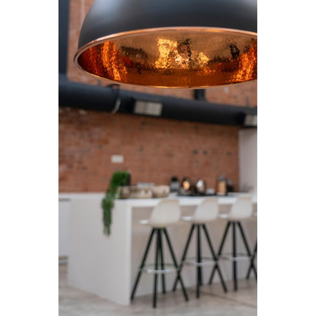 From The Anvil - Hammered Copper Harborne Pendant in Soot | Sku. 49501SO | Trade Door Handles.