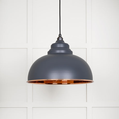 From The Anvil - Smooth Copper Harborne Pendant in Slate | Sku. 49501SSL | Trade Door Handles.