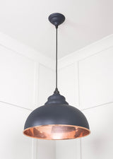 From The Anvil - Smooth Copper Harborne Pendant in Slate | Sku. 49501SSL | Trade Door Handles.