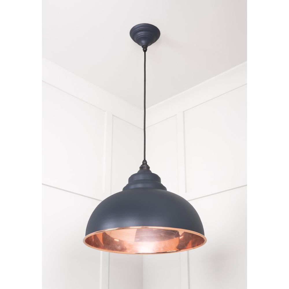 From The Anvil - Smooth Copper Harborne Pendant in Slate | Sku. 49501SSL | Trade Door Handles.