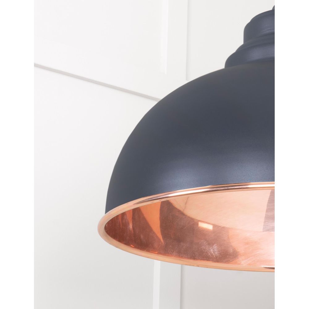 From The Anvil - Smooth Copper Harborne Pendant in Slate | Sku. 49501SSL | Trade Door Handles.