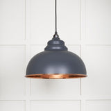 From The Anvil - Smooth Copper Harborne Pendant in Slate | Sku. 49501SSL | Trade Door Handles.