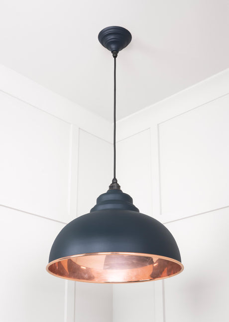 From The Anvil - Smooth Copper Harborne Pendant in Soot | Sku. 49501SSO | Trade Door Handles.