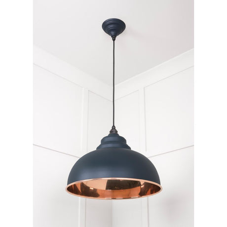 From The Anvil - Smooth Copper Harborne Pendant in Soot | Sku. 49501SSO | Trade Door Handles.