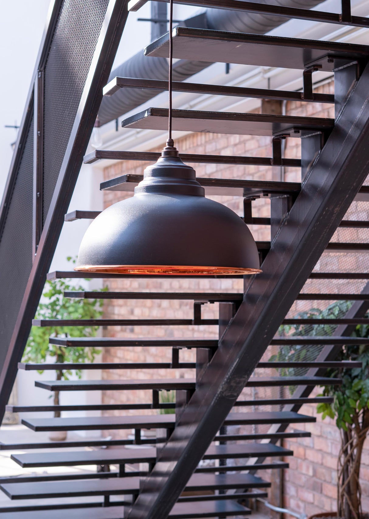 From The Anvil - Smooth Copper Harborne Pendant in Soot | Sku. 49501SSO | Trade Door Handles.