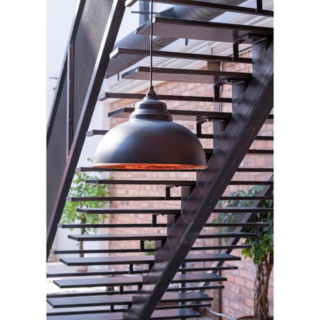 From The Anvil - Smooth Copper Harborne Pendant in Soot | Sku. 49501SSO | Trade Door Handles.