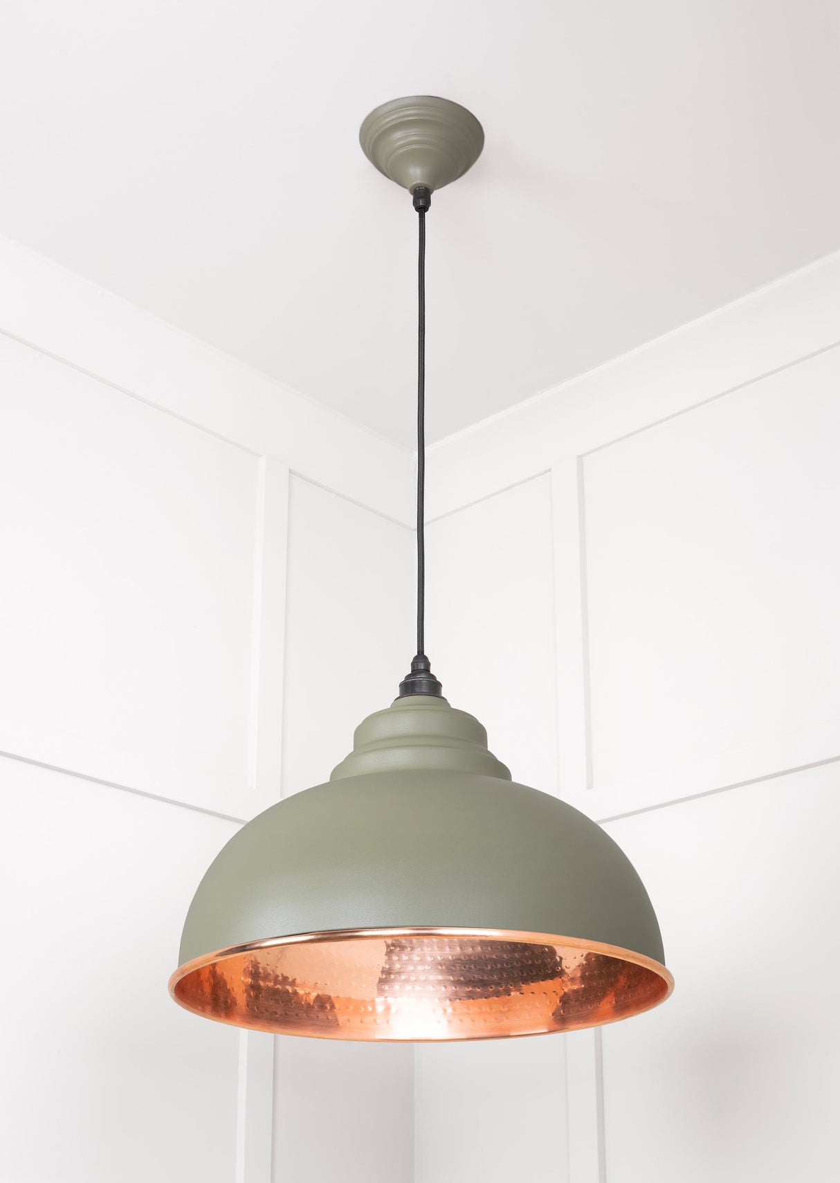 From The Anvil - Hammered Copper Harborne Pendant in Tump | Sku. 49501TU | Trade Door Handles.