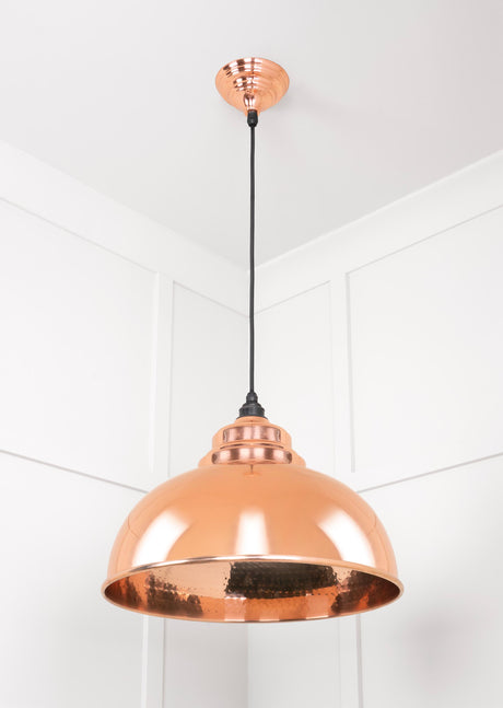 From The Anvil - Hammered Copper Harborne Pendant | Sku. 49501 | Trade Door Handles.