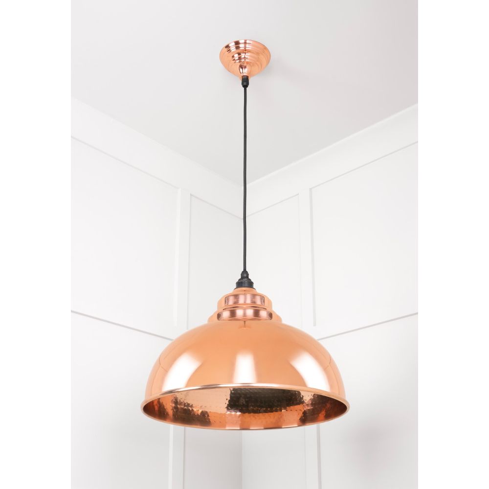 From The Anvil - Hammered Copper Harborne Pendant | Sku. 49501 | Trade Door Handles.