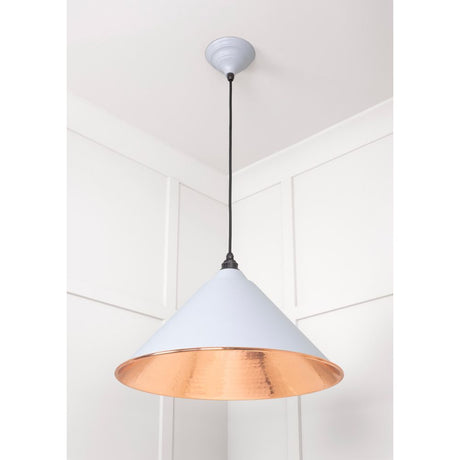 From The Anvil - Hammered Copper Hockley Pendant in Birch | Sku. 49503BI | Trade Door Handles.
