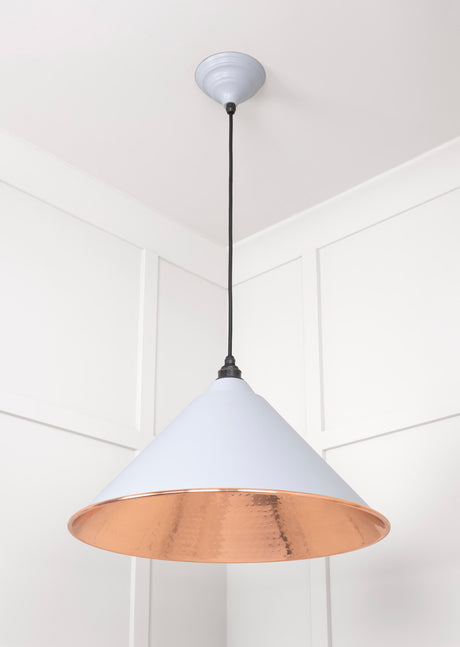 From The Anvil - Hammered Copper Hockley Pendant in Birch | Sku. 49503BI | Trade Door Handles.