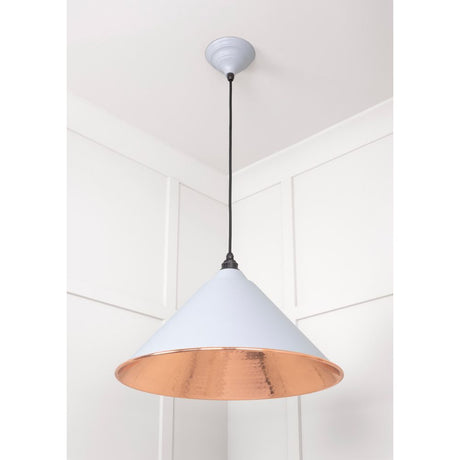 From The Anvil - Hammered Copper Hockley Pendant in Birch | Sku. 49503BI | Trade Door Handles.