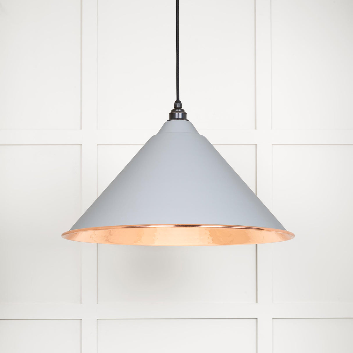 From The Anvil - Hammered Copper Hockley Pendant in Birch | Sku. 49503BI | Trade Door Handles.