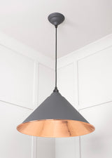 From The Anvil - Hammered Copper Hockley Pendant in Bluff | Sku. 49503BL | Trade Door Handles.
