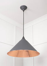 From The Anvil - Hammered Copper Hockley Pendant in Bluff | Sku. 49503BL | Trade Door Handles.