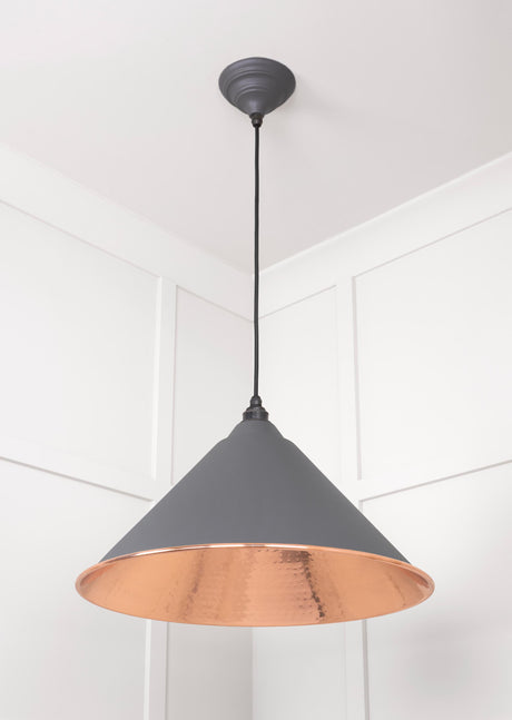 From The Anvil - Hammered Copper Hockley Pendant in Bluff | Sku. 49503BL | Trade Door Handles.