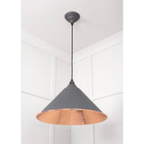 From The Anvil - Hammered Copper Hockley Pendant in Bluff | Sku. 49503BL | Trade Door Handles.