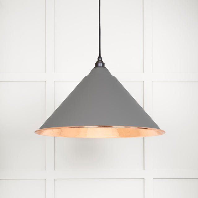 From The Anvil - Hammered Copper Hockley Pendant in Bluff | Sku. 49503BL | Trade Door Handles.